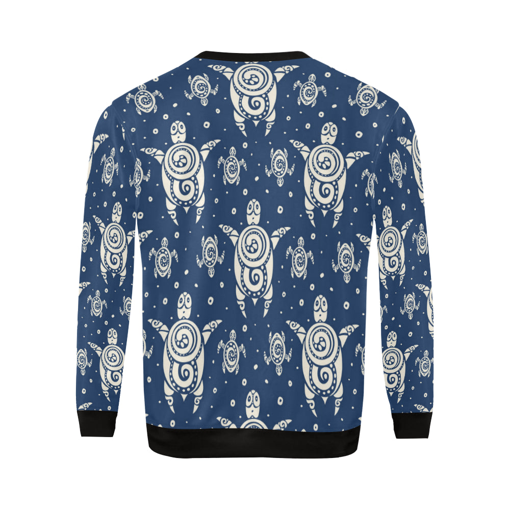 Sea Turtle Tribal Men Long Sleeve Sweatshirt