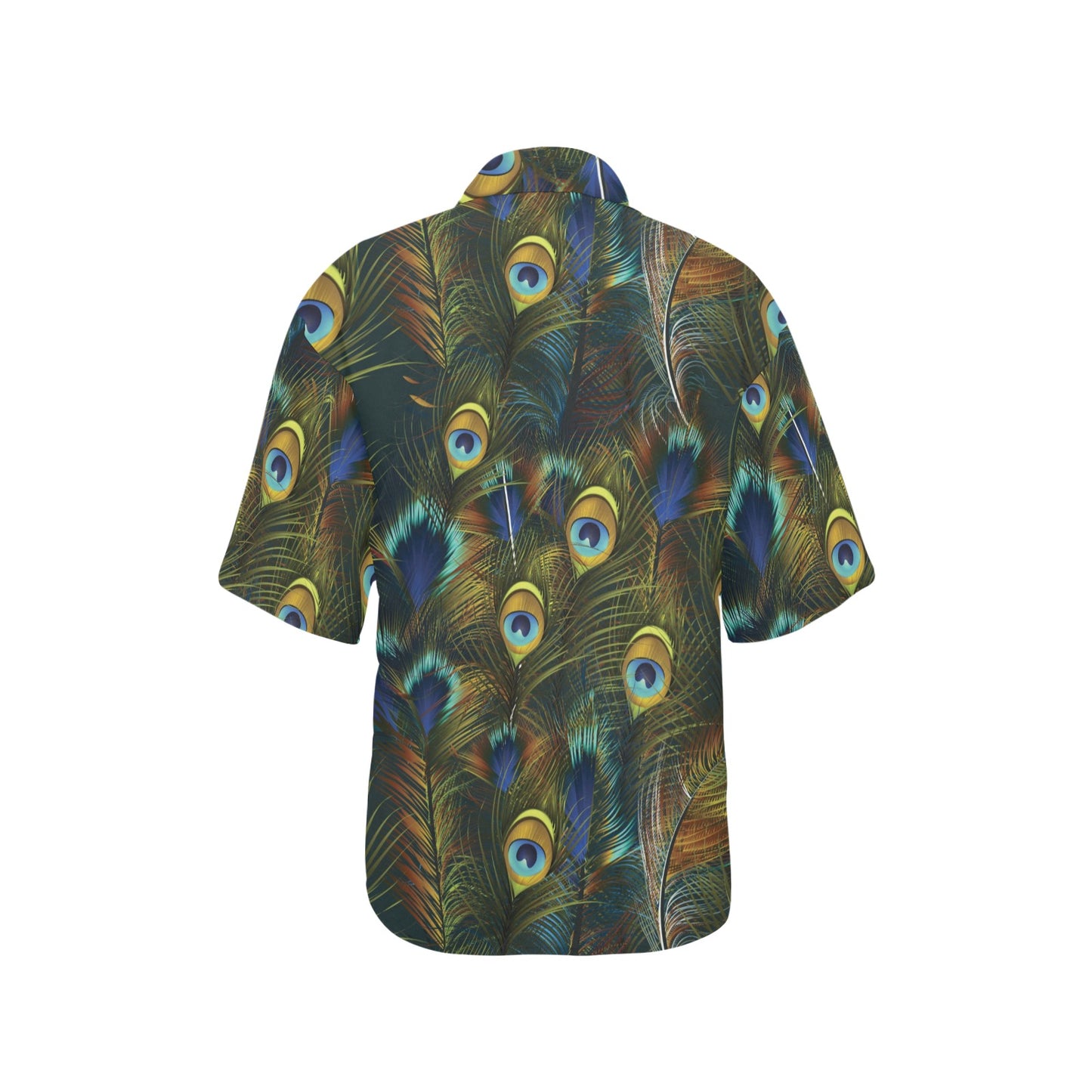 Peacock Feather Pattern Print Design A03 Women's Hawaiian Shirt
