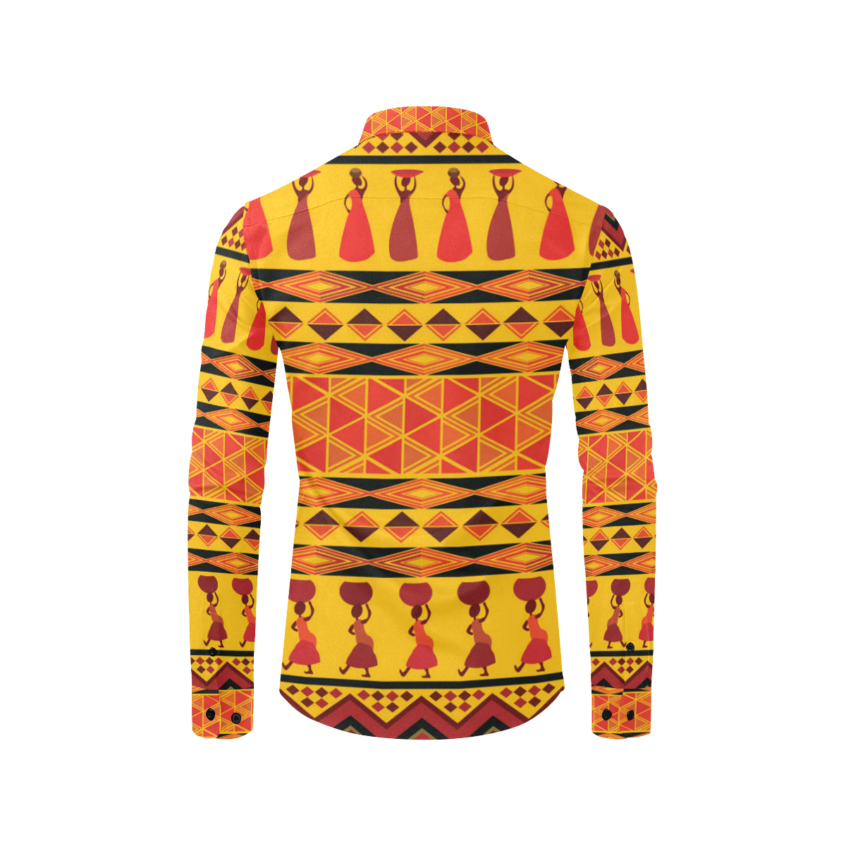 African Pattern Print Design 01 Men's Long Sleeve Shirt