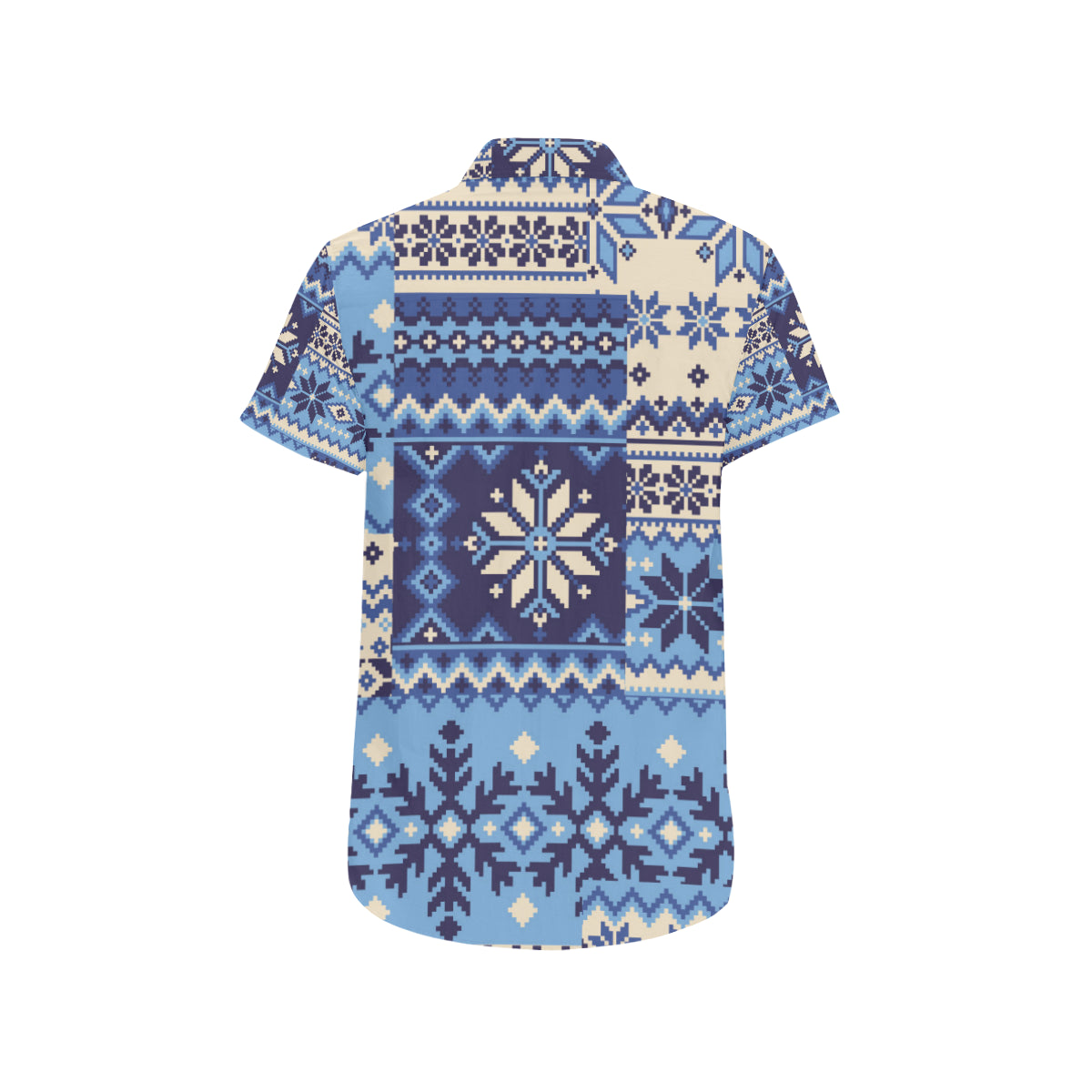 Nordic Pattern Print Design A04 Men's Short Sleeve Button Up Shirt