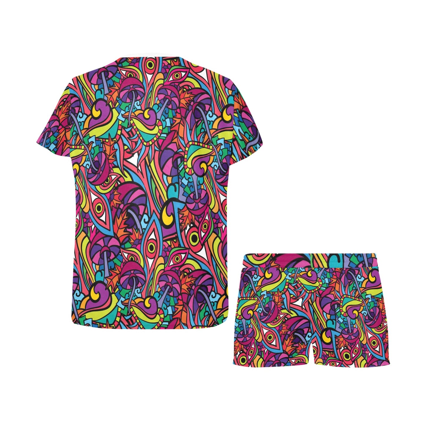 Trippy Print Design LKS302 Women's Short Pajama Set
