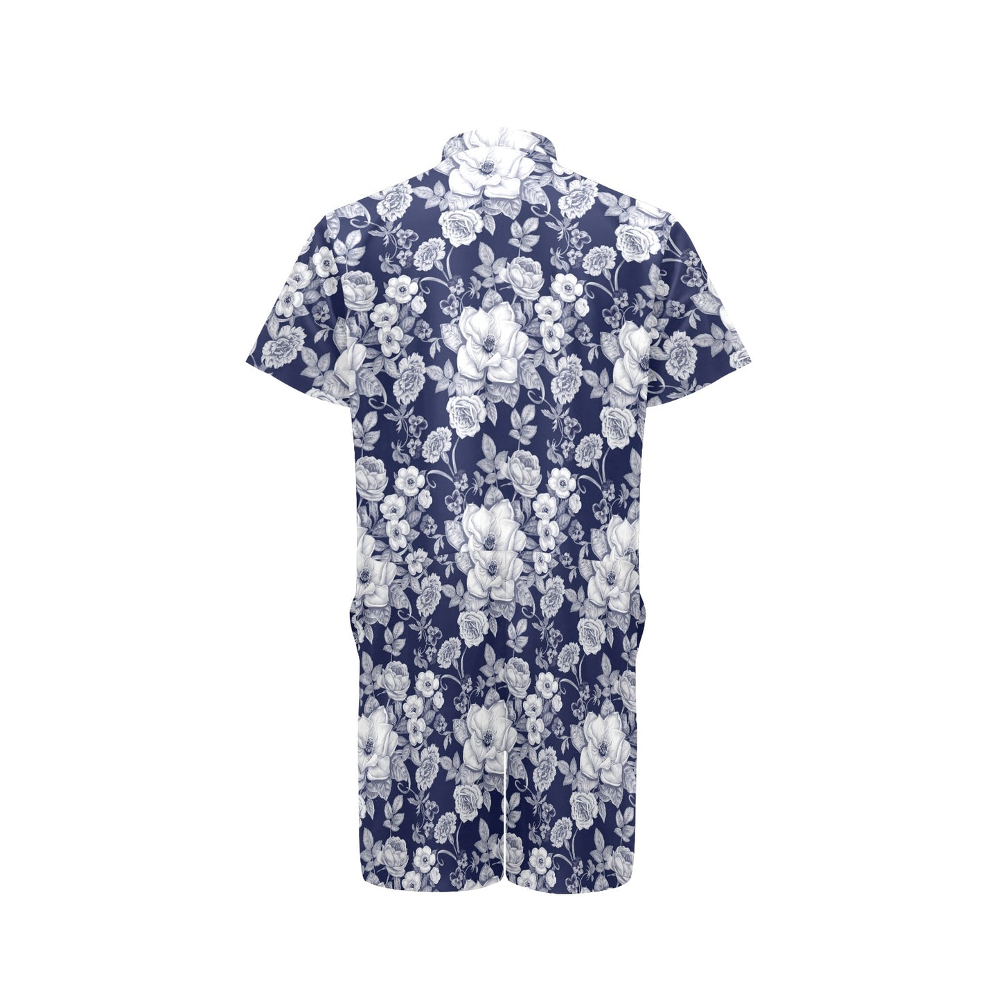 Floral Infrared Pattern Men's Romper