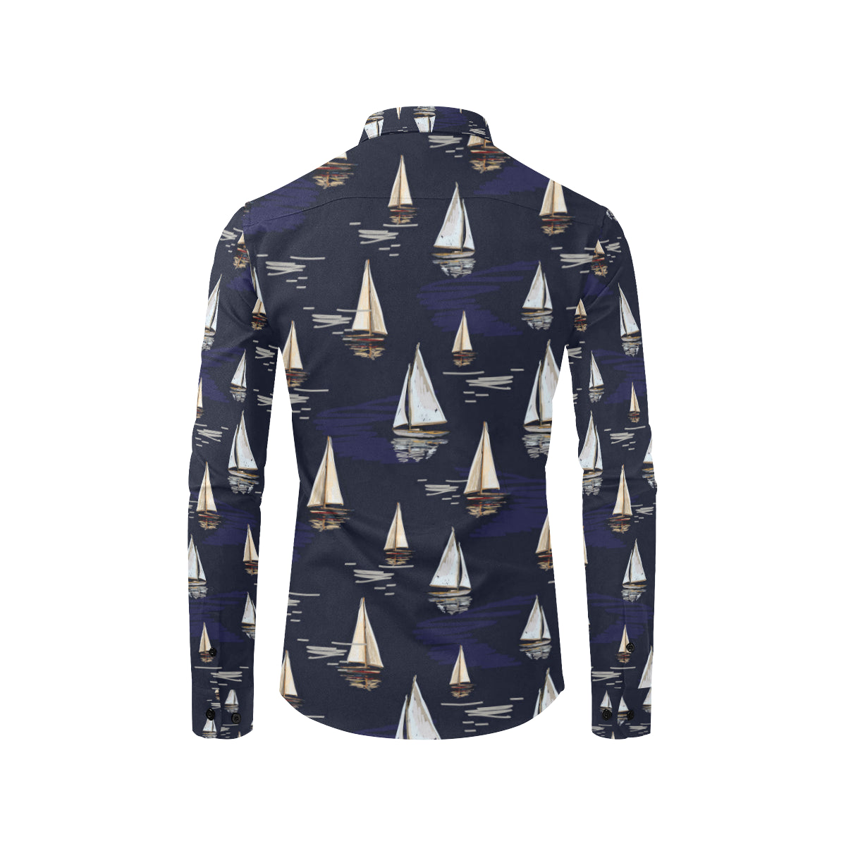Sailing Ships Pattern Print Design A05 Men's Long Sleeve Shirt