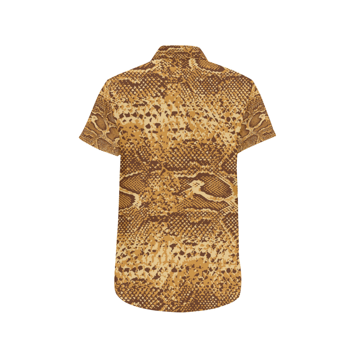 Python Brown Pattern Print Design A03 Men's Short Sleeve Button Up Shirt