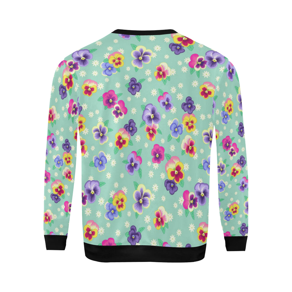 Pansy Pattern Print Design PS08 Men Long Sleeve Sweatshirt