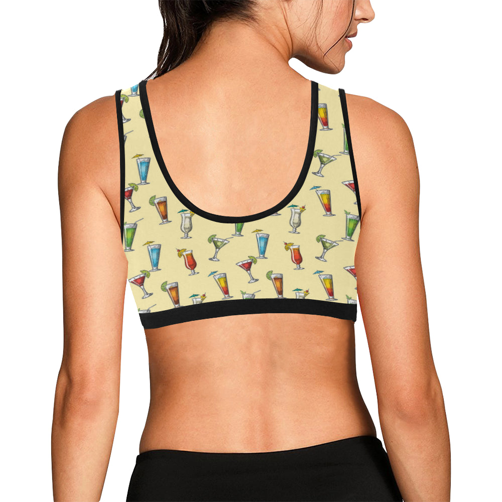 Cocktail Pattern Print Design 02 Sports Bra