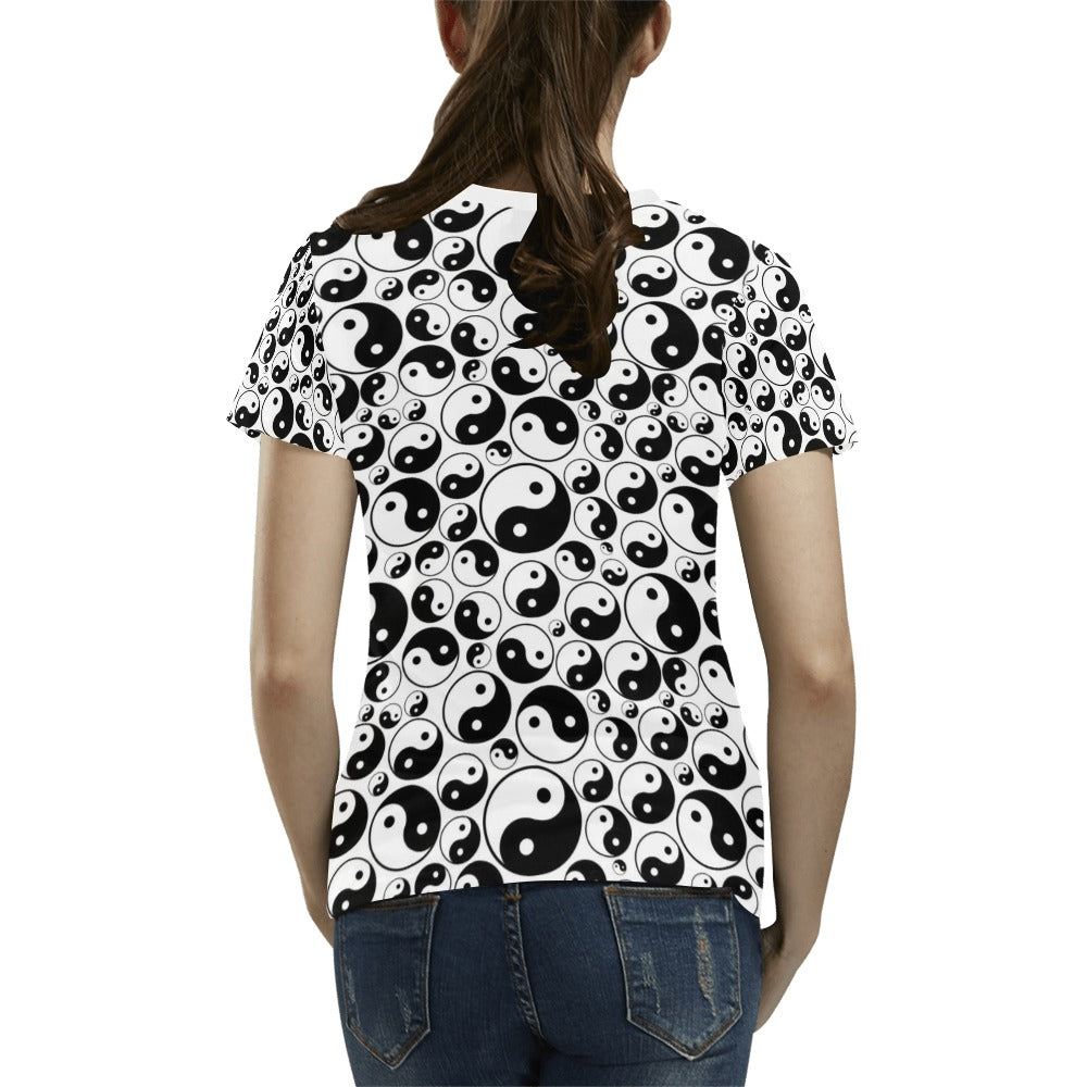 Yin Yang Print Design LKS302 Women's T-shirt