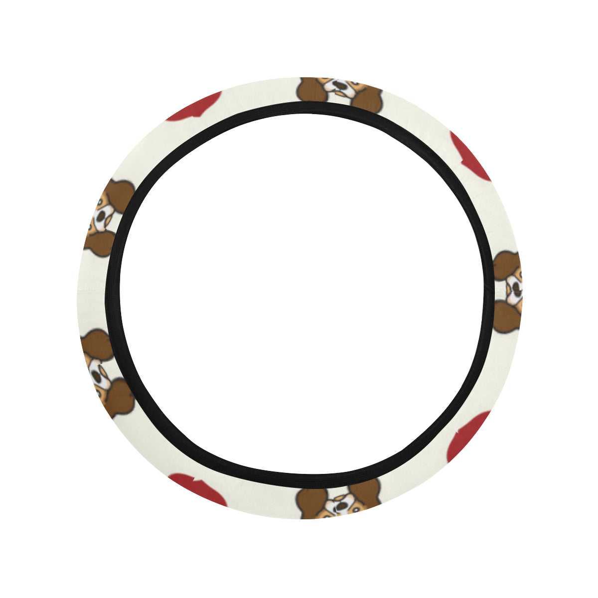 Cavalier King Charles Spaniels Pattern Print Desig Steering Wheel Cover with Elastic Edge