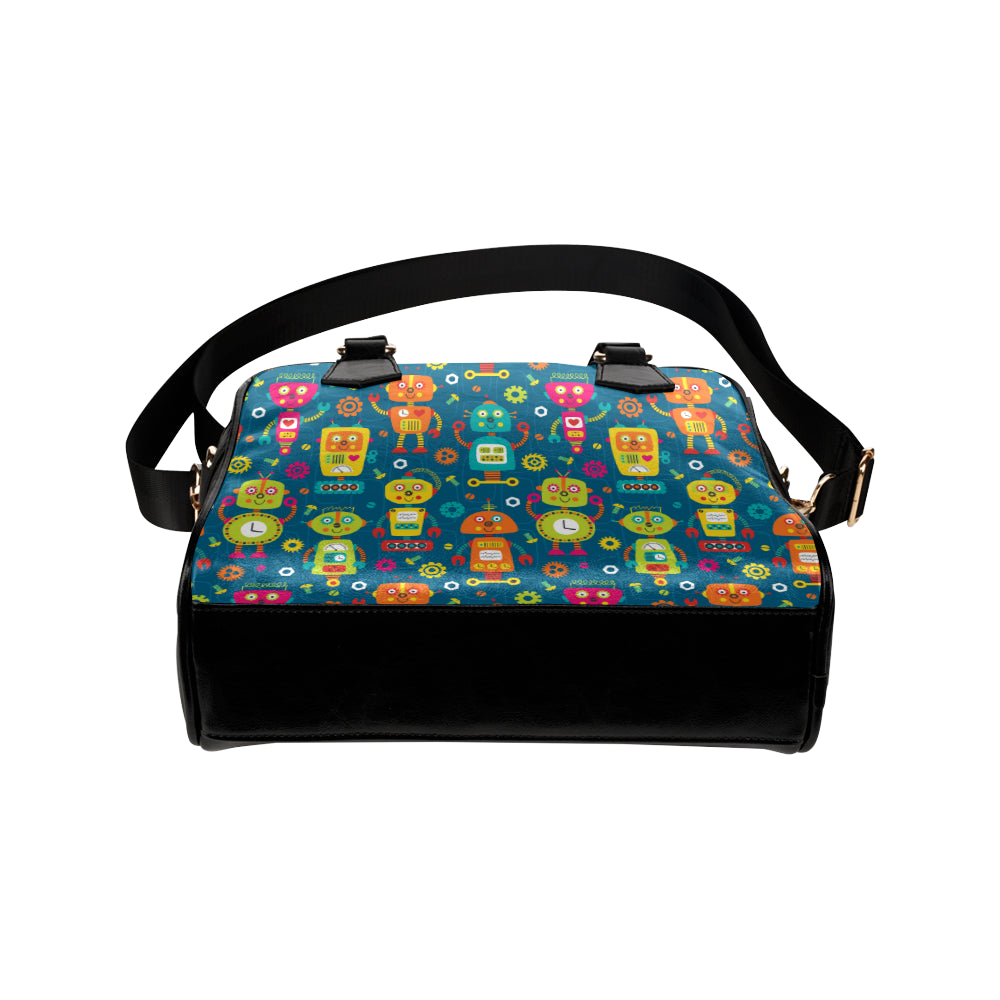 Robot Pattern Print Design A04 Shoulder Handbag