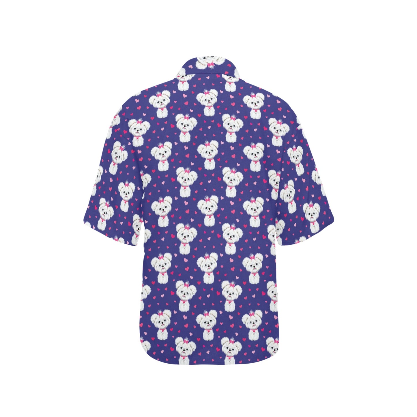 Maltese Pattern Print Design 02 Women's Hawaiian Shirt