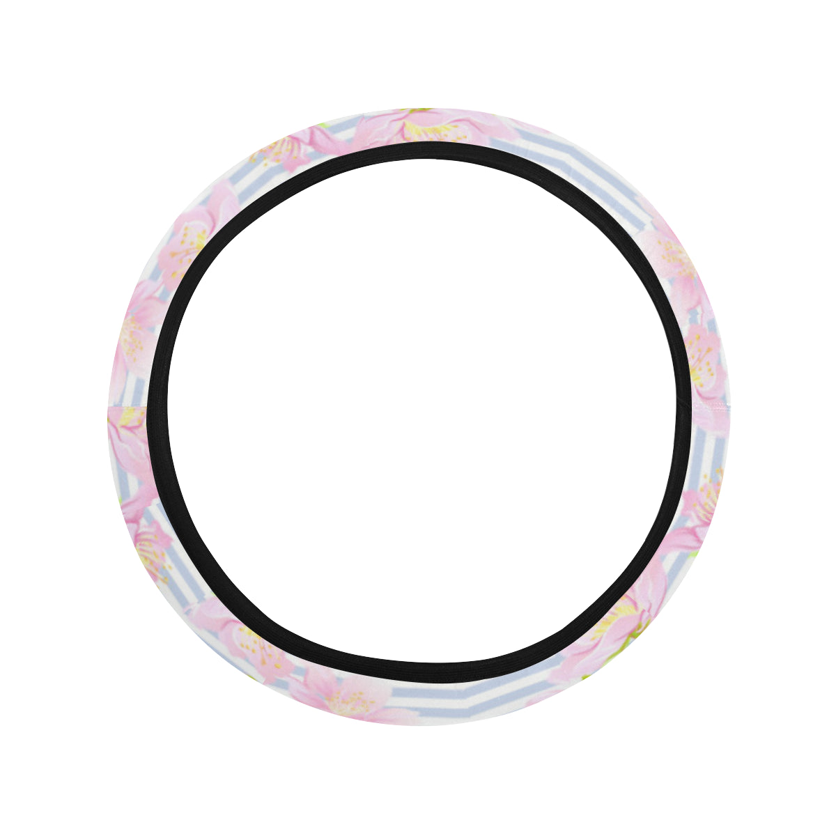 Pink Cherry Blossom Sakura Steering Wheel Cover with Elastic Edge