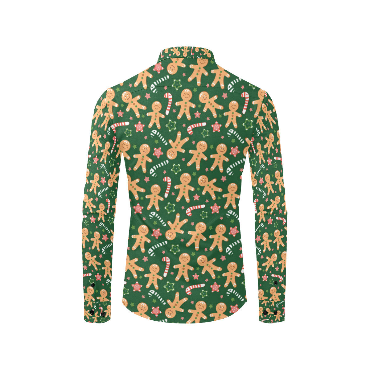 Gingerbread Pattern Print Design 04 Men's Long Sleeve Shirt