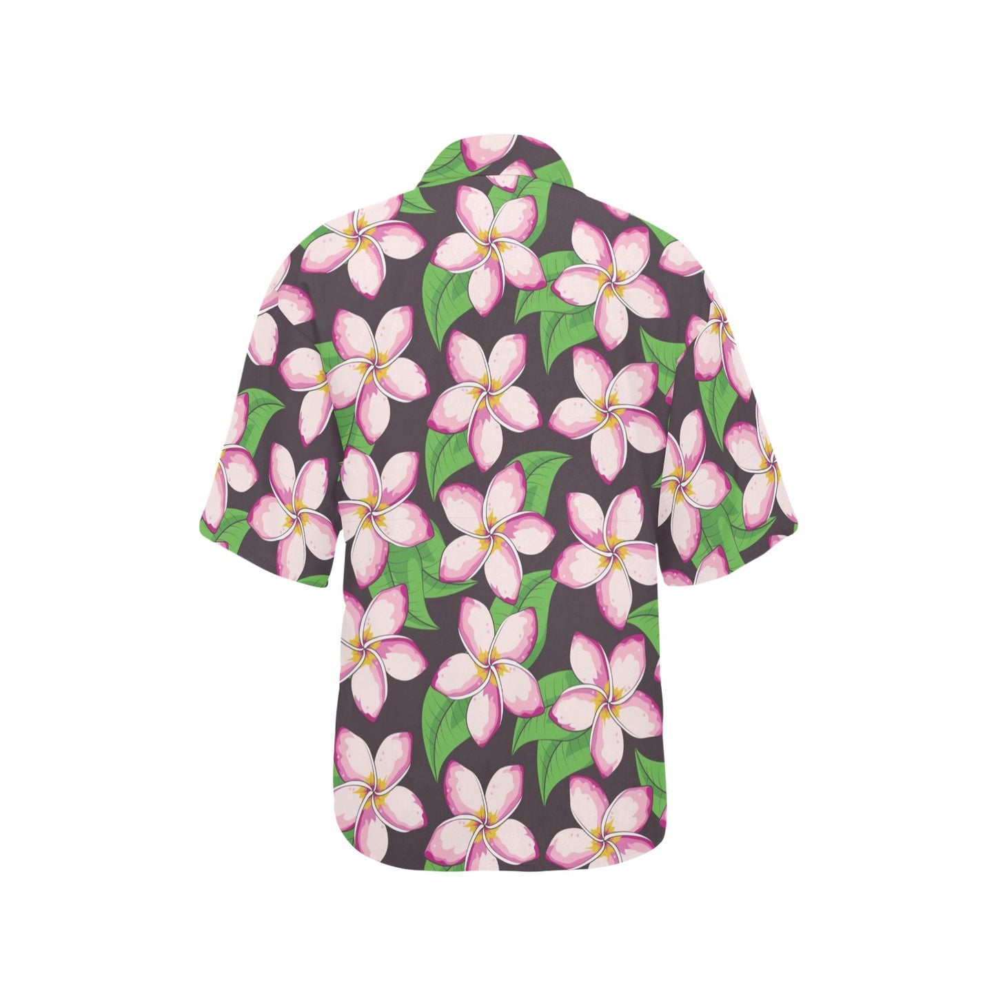 Pink Plumeria Pattern Print Design PM019 Women's Hawaiian Shirt
