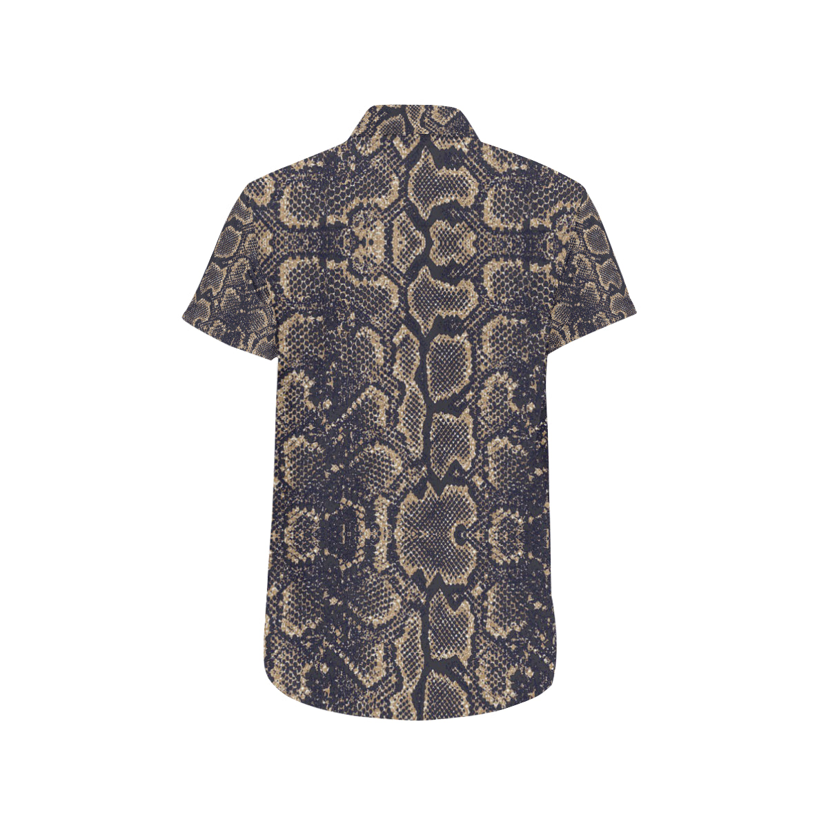 Snake Skin Pattern Print Men's Short Sleeve Button Up Shirt