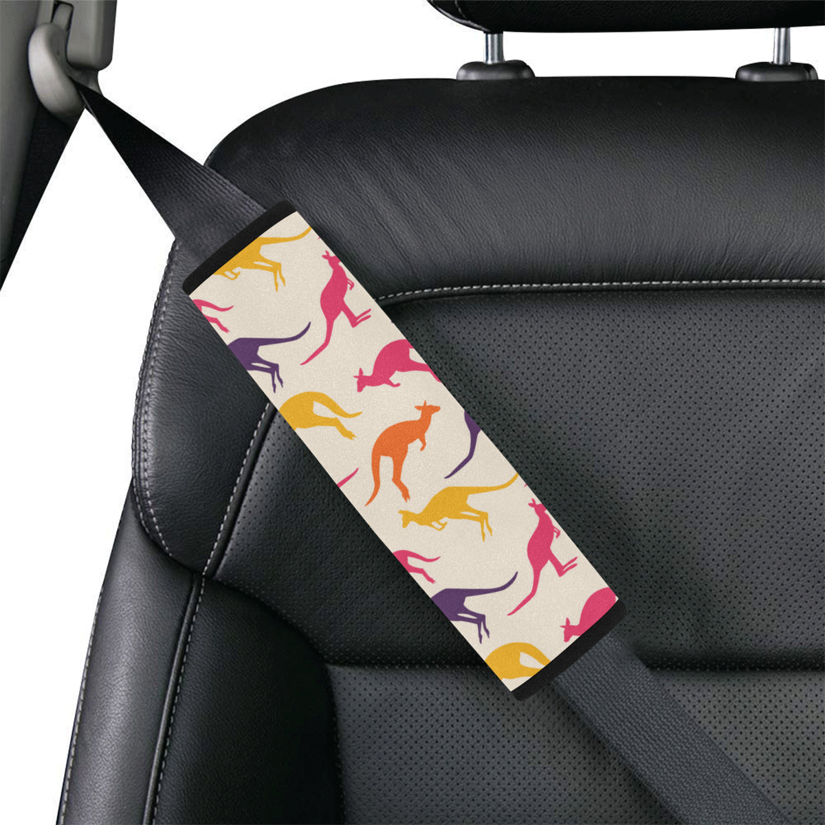 Kangaroos Pattern Print Design 01 Car Seat Belt Cover