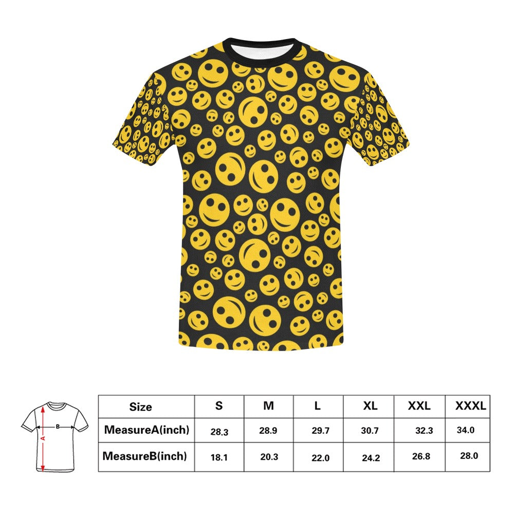 Smiley Face Emoji Print Design LKS304 Men's All Over Print T-shirt