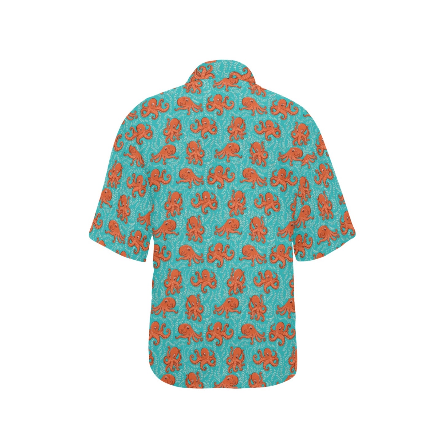 Octopus Cartoon Design Print Themed Women's Hawaiian Shirt