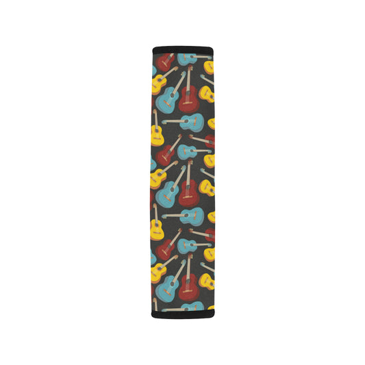 Acoustic Guitar Pattern Print Design 01 Car Seat Belt Cover