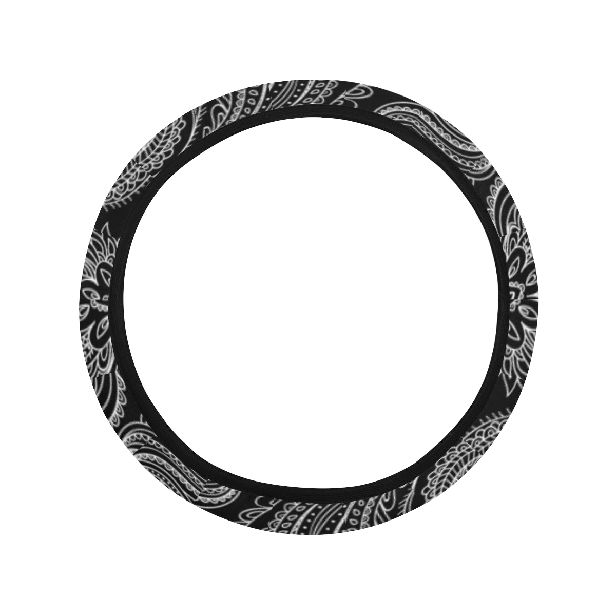 Paisley Pattern Print Design A04 Steering Wheel Cover with Elastic Edge