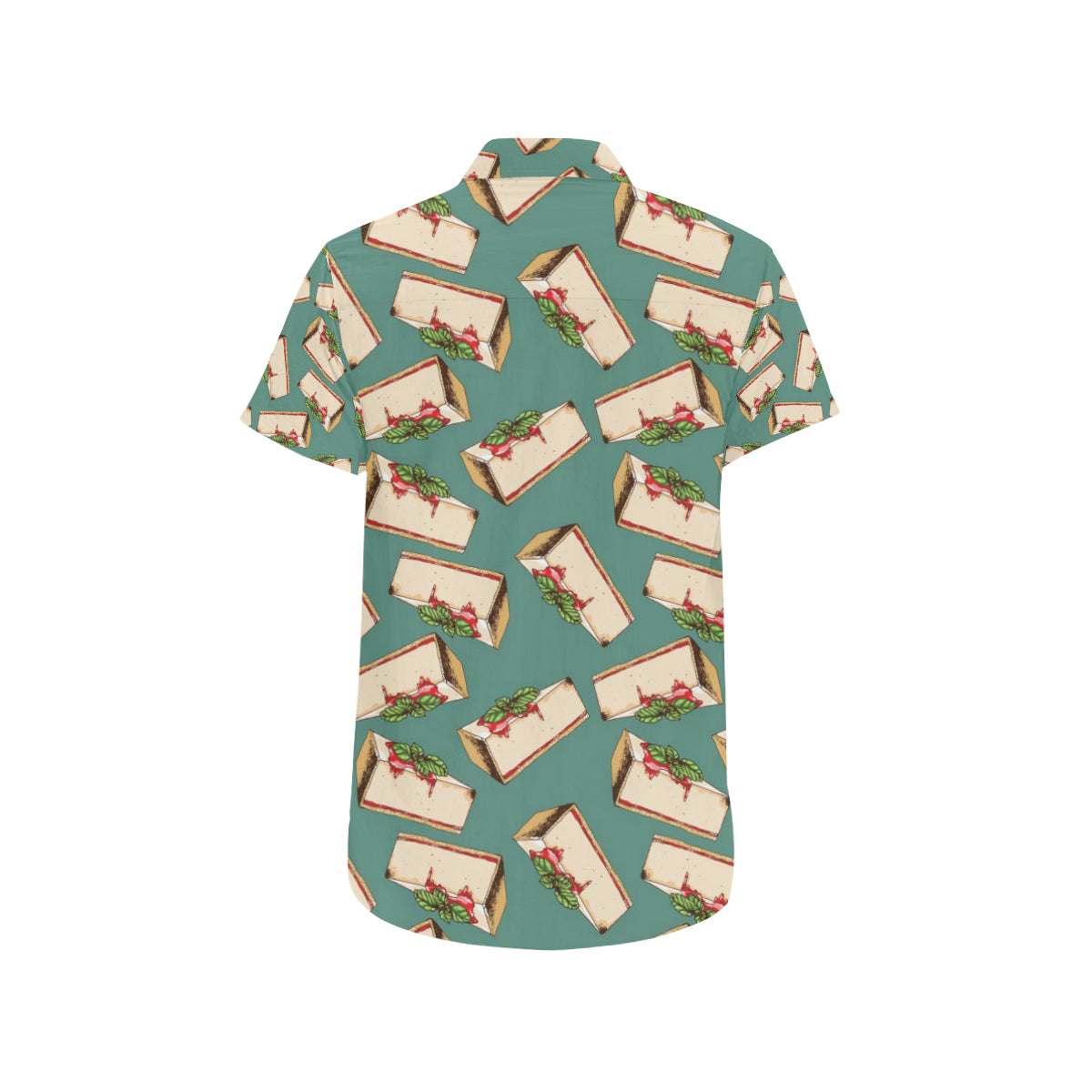 Cheesecake Pattern Print Design CK02 Men's Short Sleeve Button Up Shirt