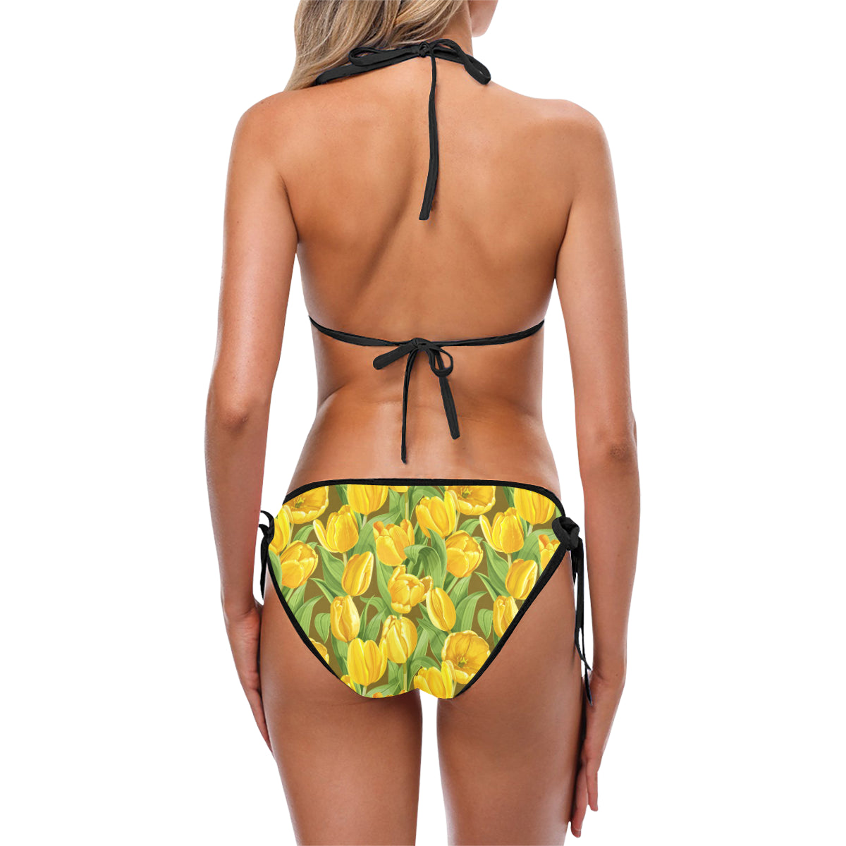 Tulip Yellow Pattern Print Design TP010 Bikini