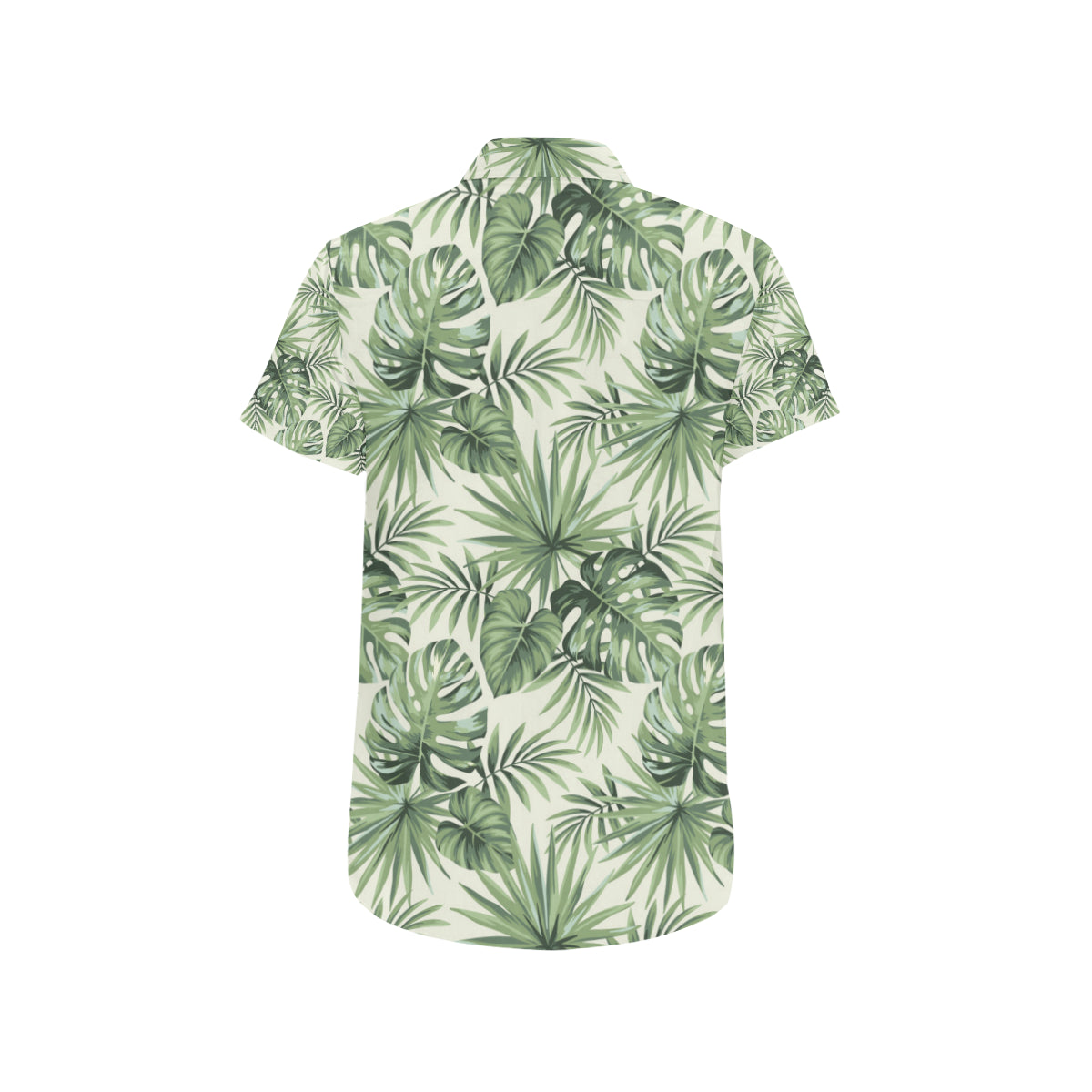 Palm Leaf Pattern Print Design A02 Men's Short Sleeve Button Up Shirt