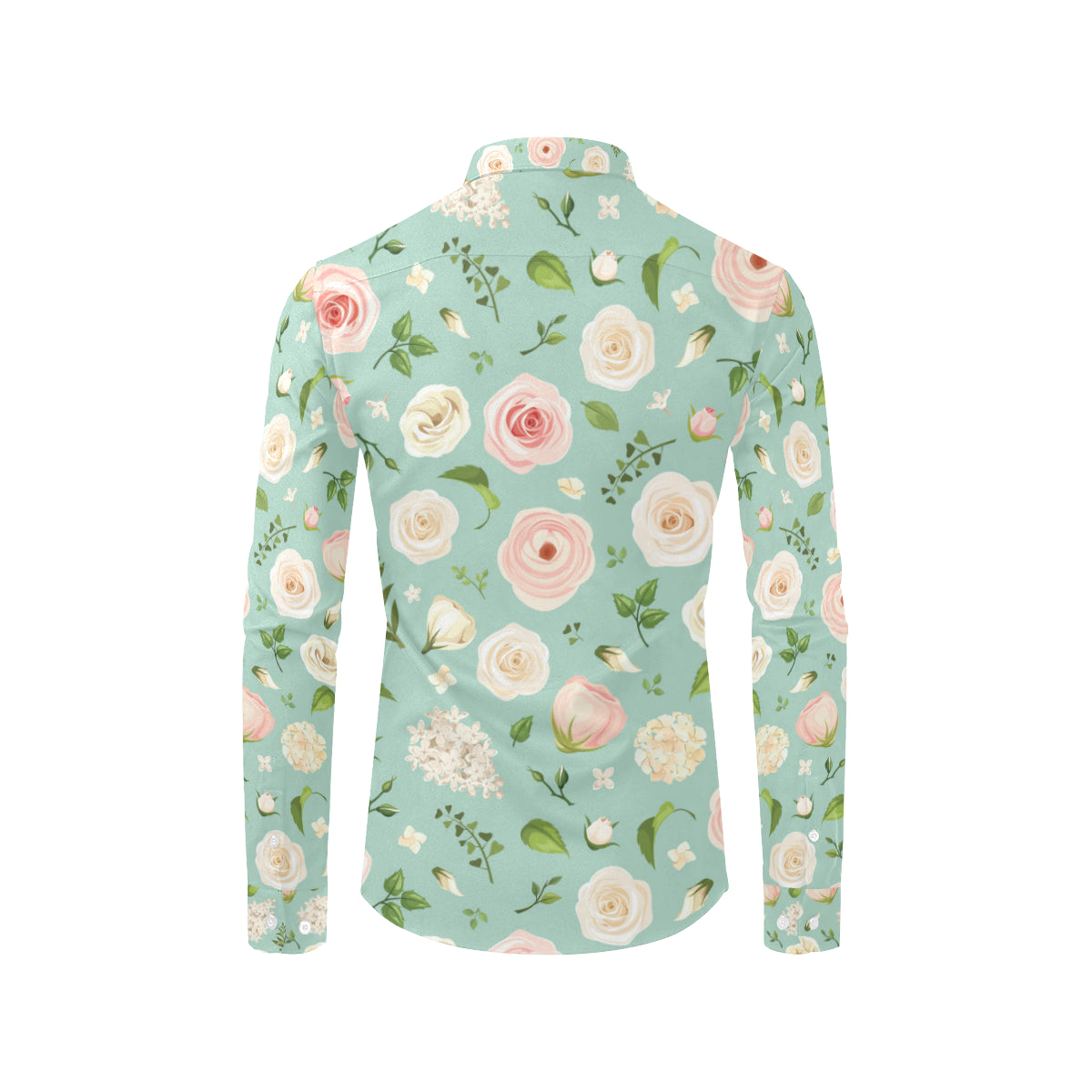 Lisianthus Pattern Print Design 01 Men's Long Sleeve Shirt