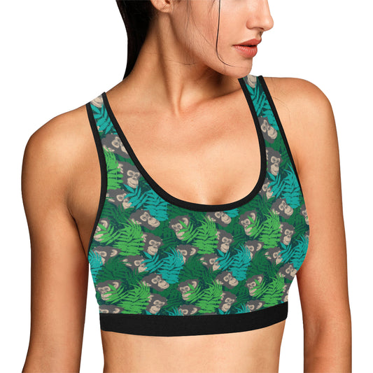 Chimpanzee Pattern Print Design 01 Sports Bra
