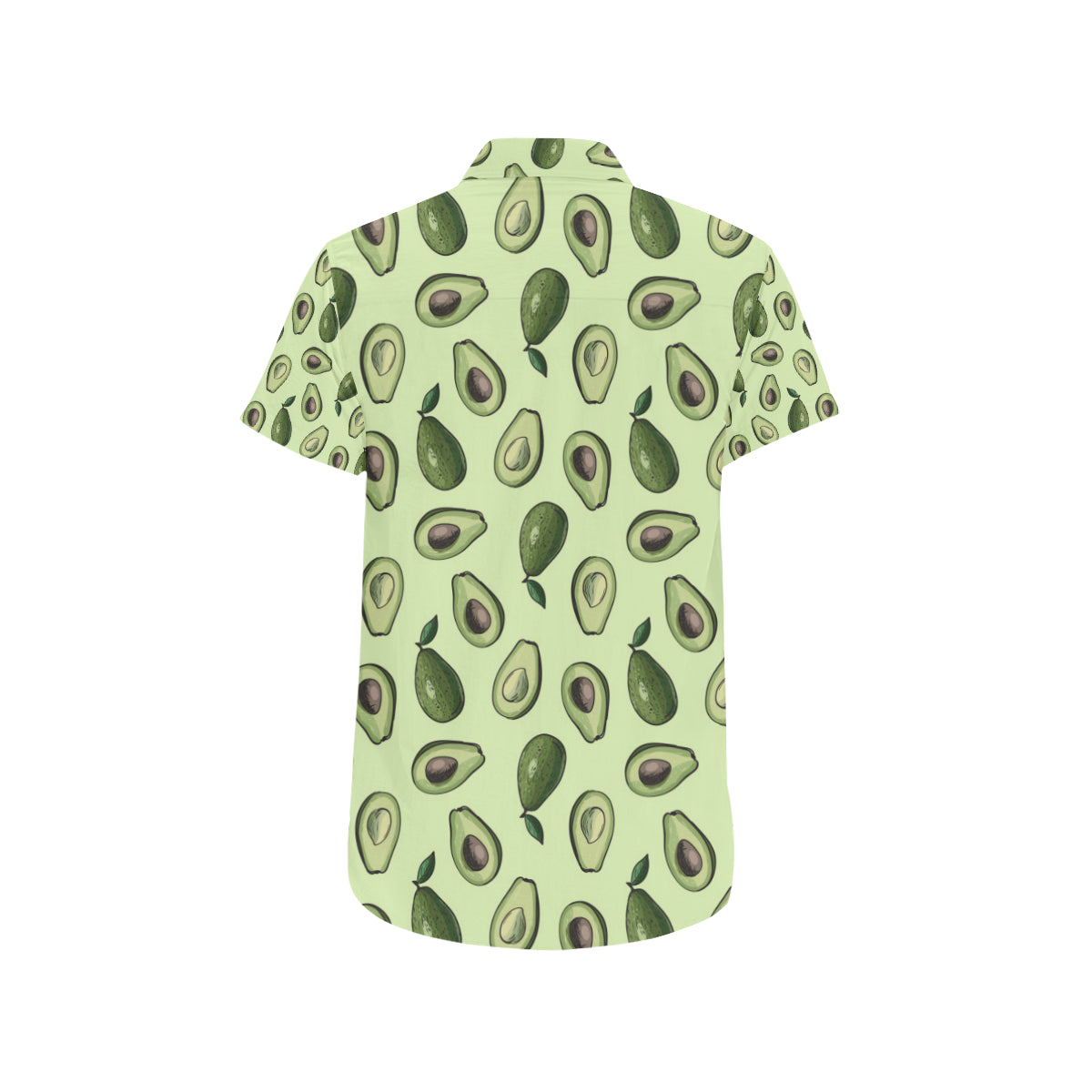 Avocado Pattern Print Design 02 Men's Short Sleeve Button Up Shirt