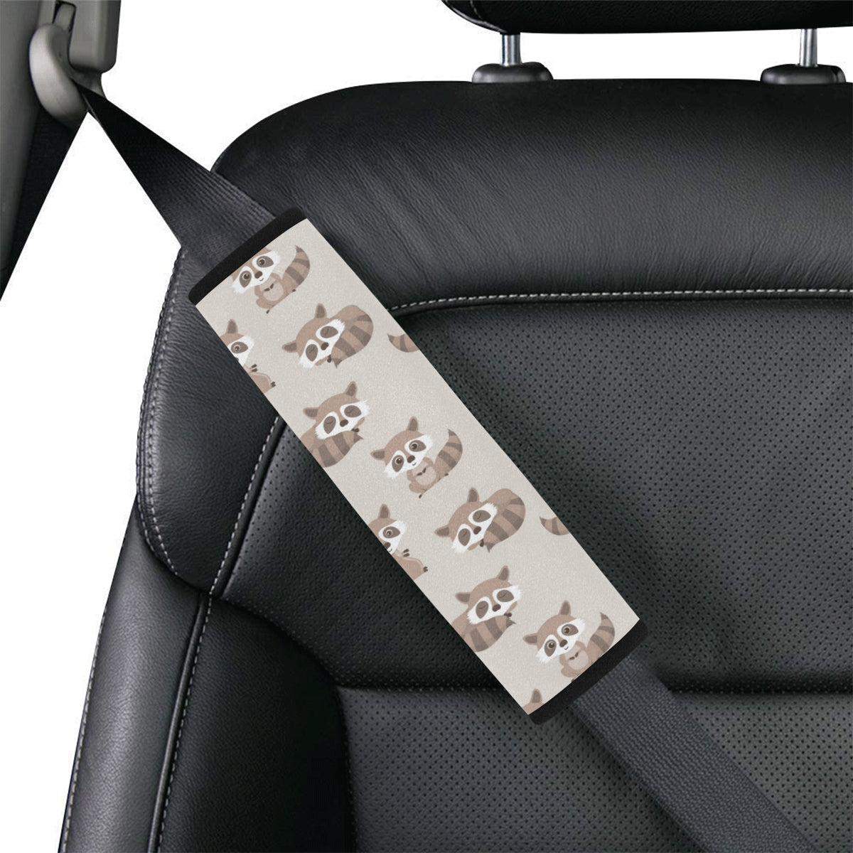 Raccoon Pattern Print Design A05 Car Seat Belt Cover