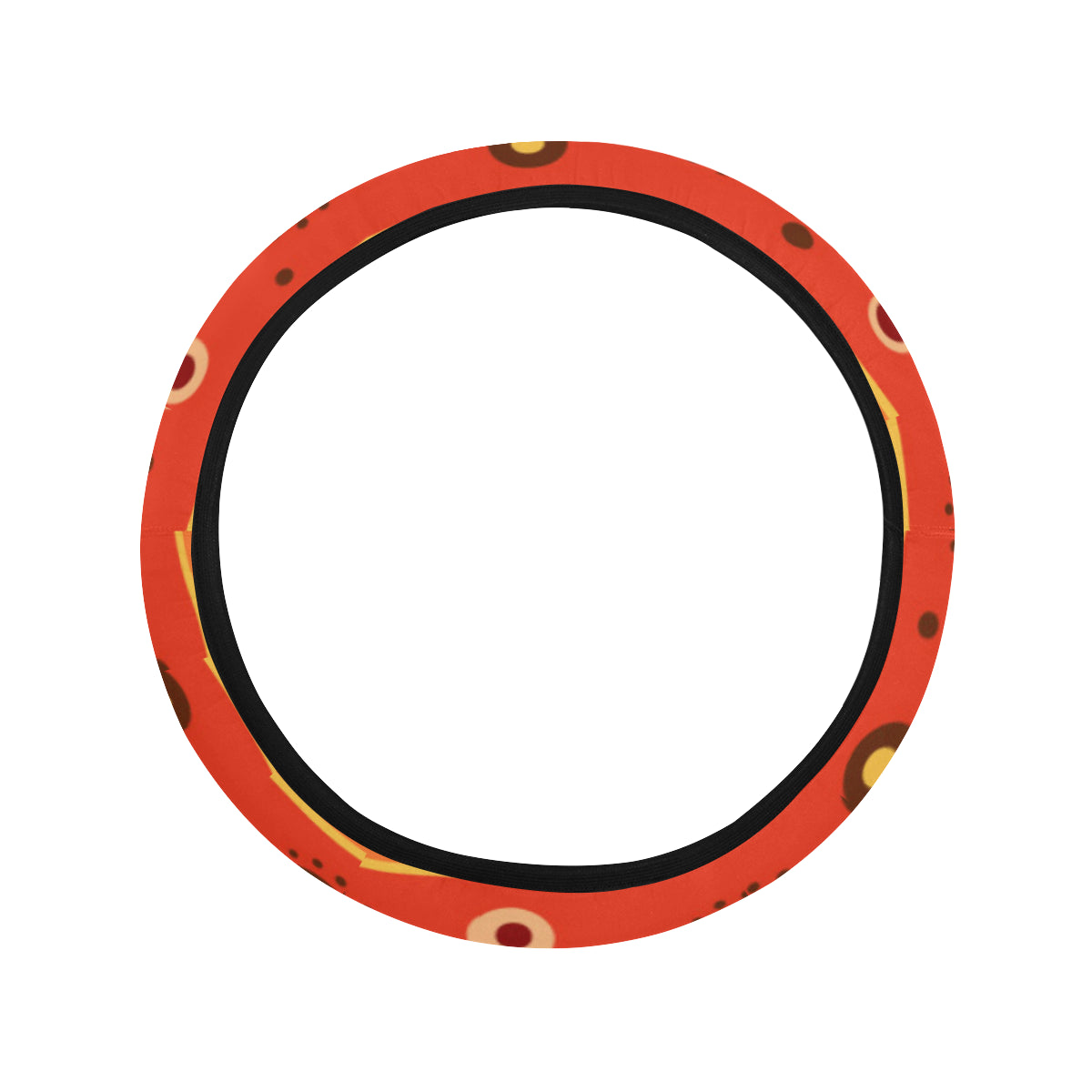 African Pattern Print Design 04 Steering Wheel Cover with Elastic Edge