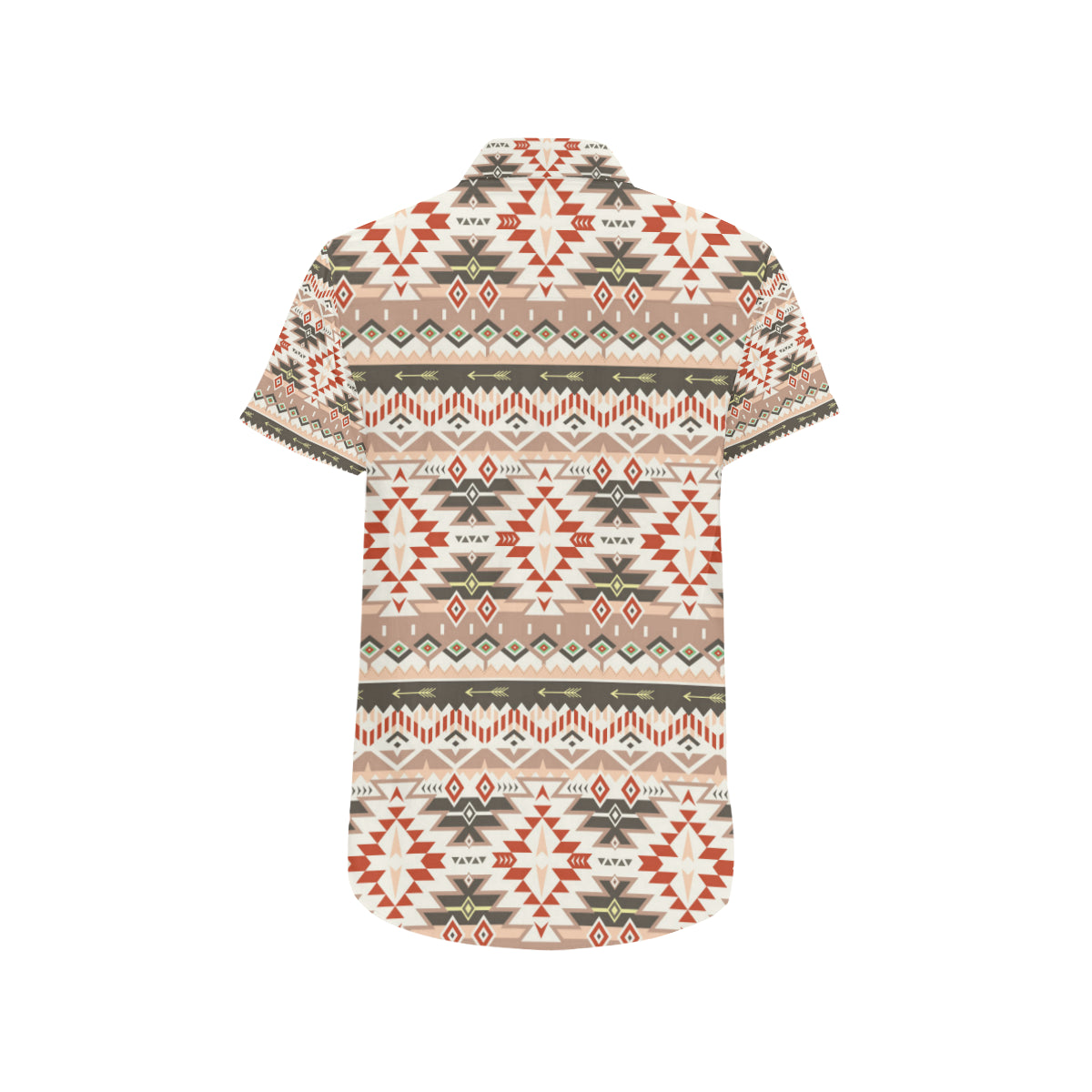 Aztec Pattern Print Design 05 Men's Short Sleeve Button Up Shirt