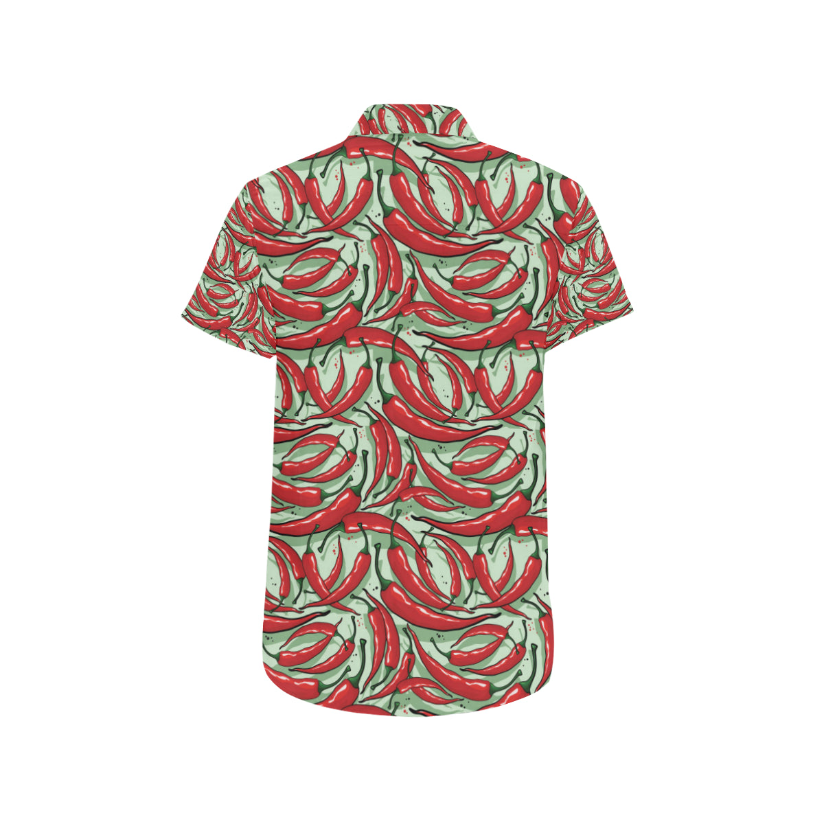 Chilli Pepper Pattern Print Design 04 Men's Short Sleeve Button Up Shirt