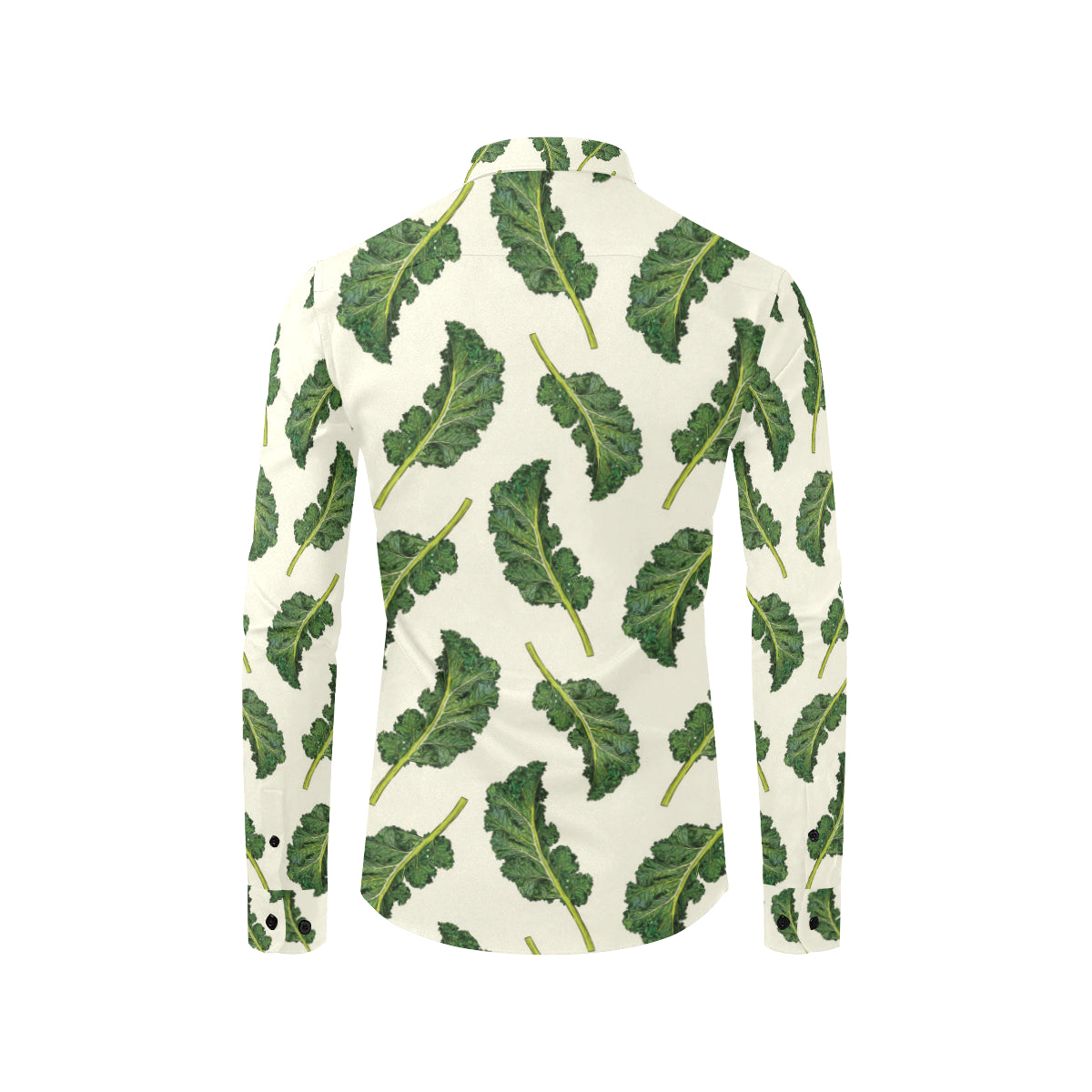 Kale Pattern Print Design 03 Men's Long Sleeve Shirt