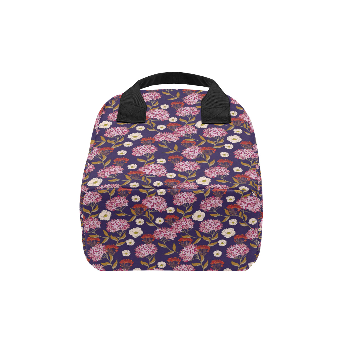 Hydrangea Pattern Print Design HD010 Insulated Lunch Bag