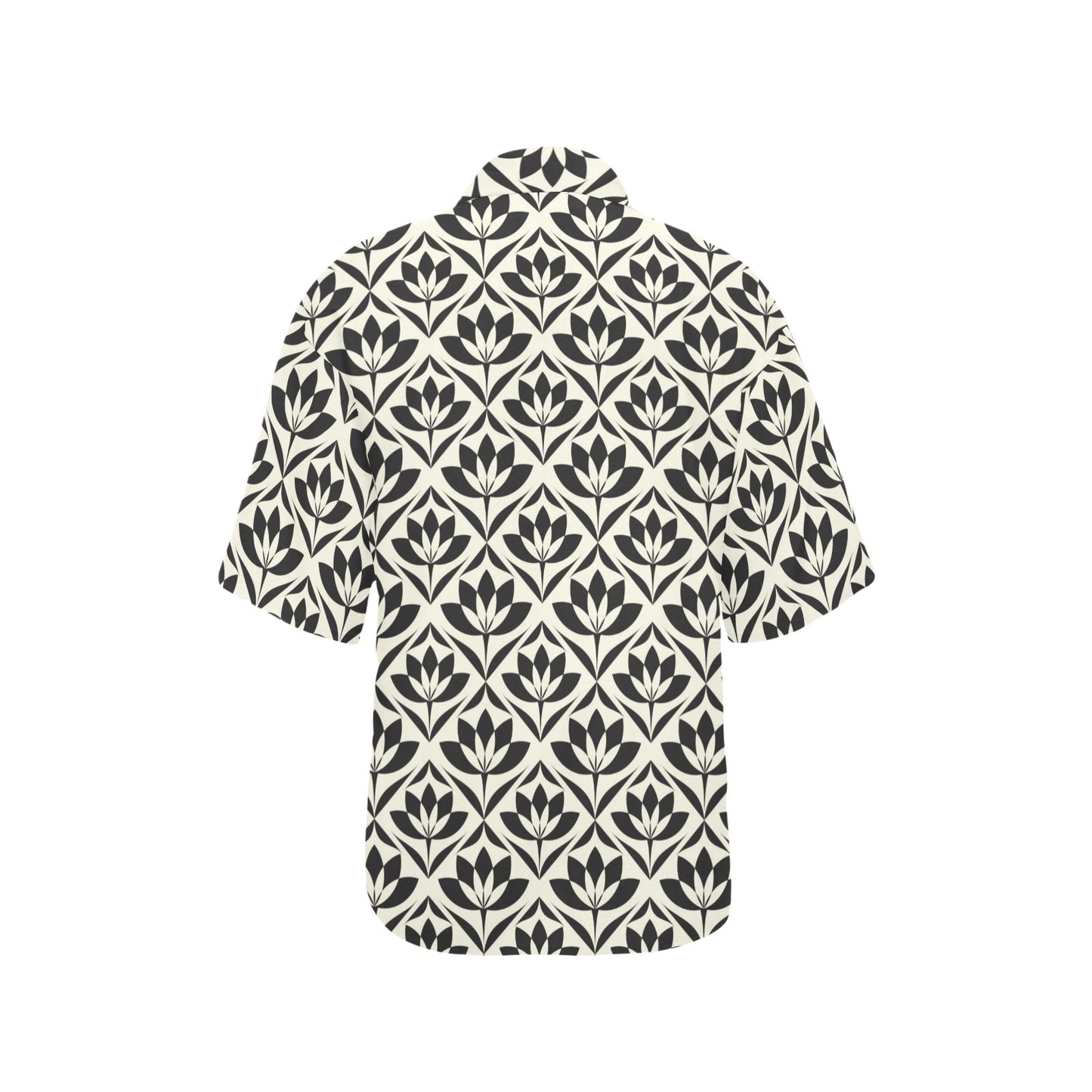 Lotus Pattern Print Women's Hawaiian Shirt