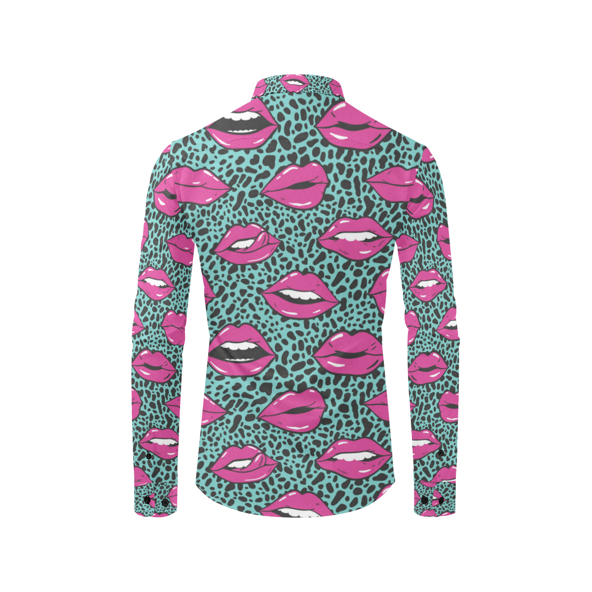 Lip Pattern Print Design 04 Men's Long Sleeve Shirt
