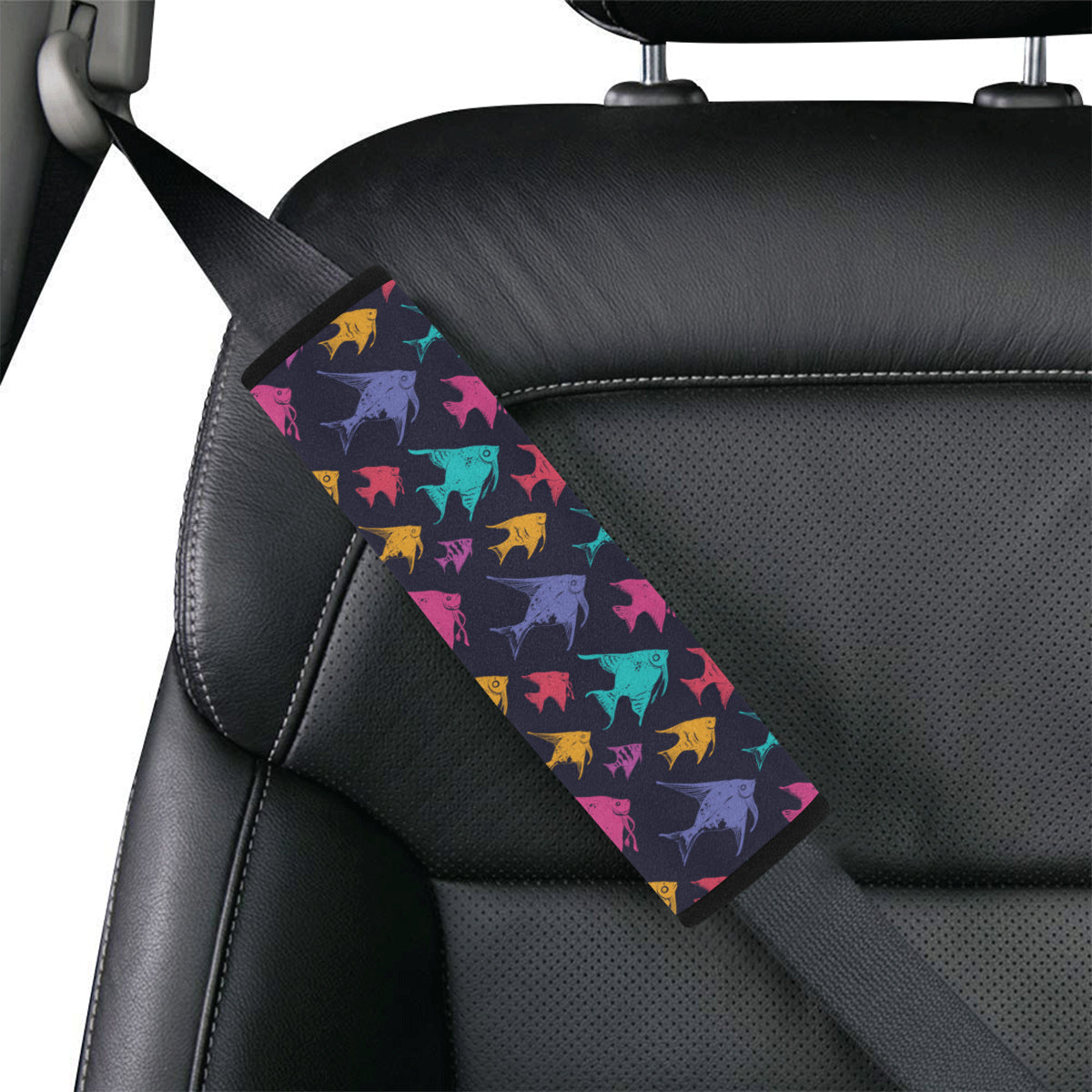Angelfish Colorful Pattern Print Design 03 Car Seat Belt Cover