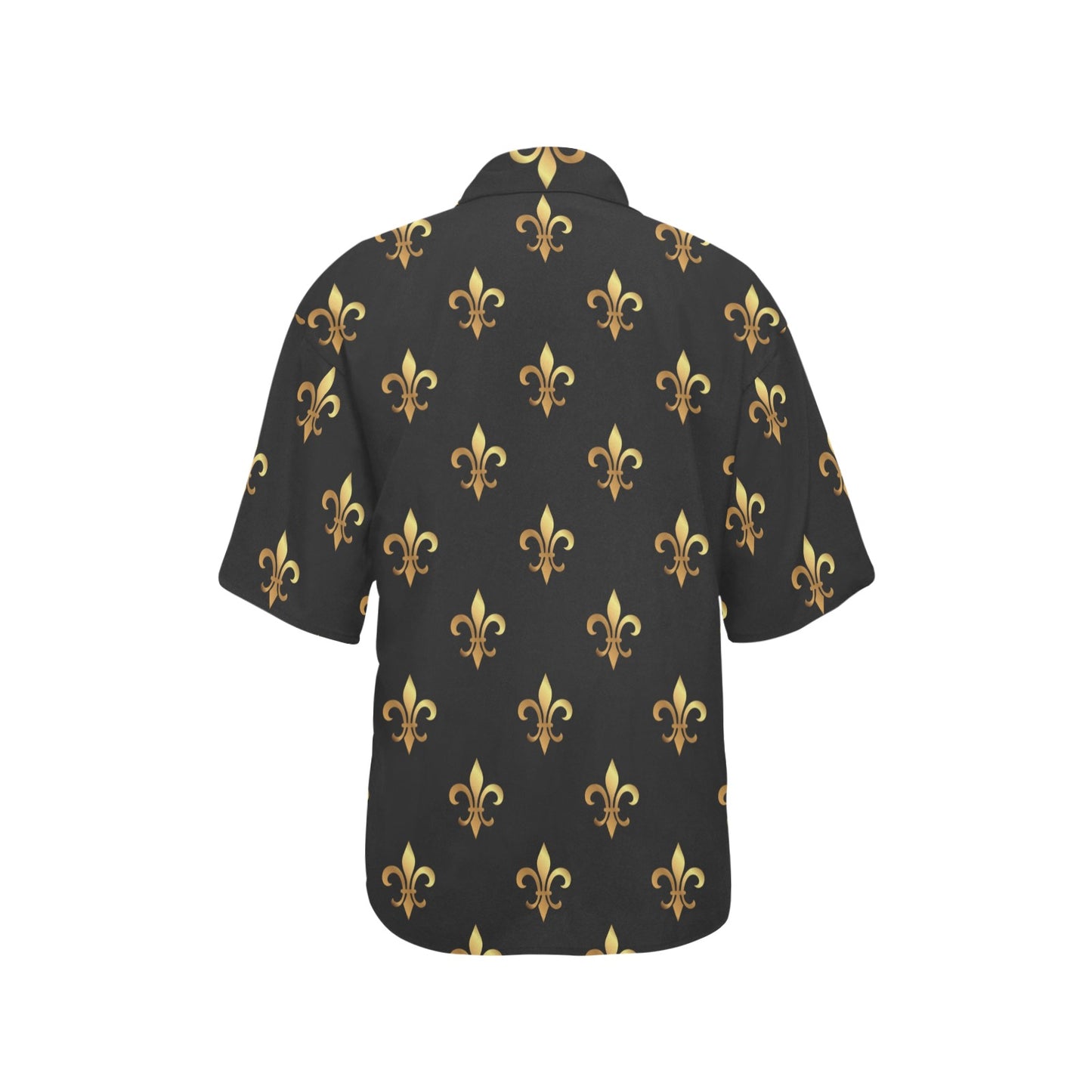 Fleur De Lis Gold Pattern Print Design 03 Women's Hawaiian Shirt