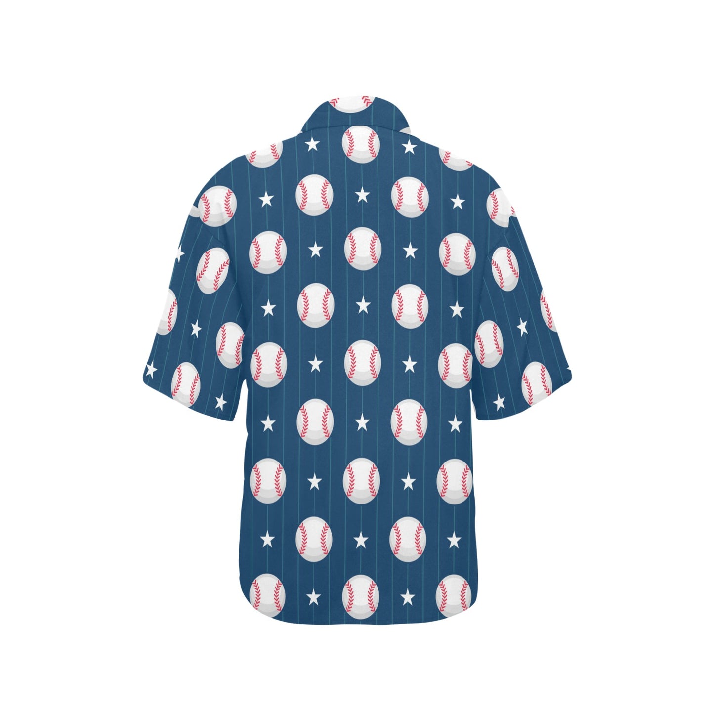 Baseball Star Print Pattern Women's Hawaiian Shirt
