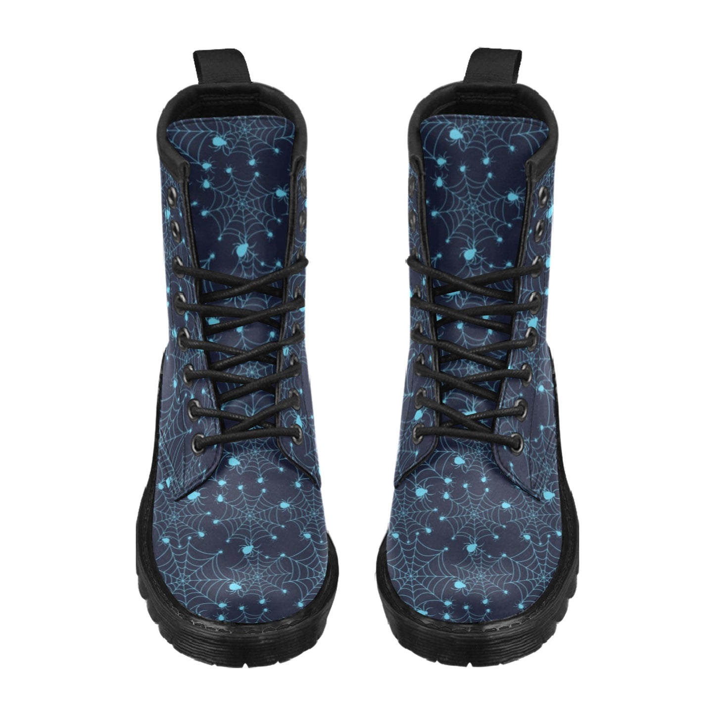 Spider Web Blue Print Design LKS304 Women's Boots