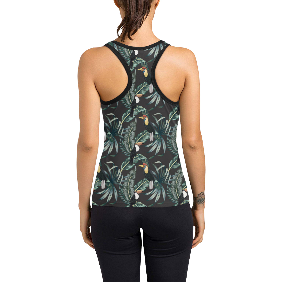 Rainforest Pattern Print Design RF06 Women's Racerback Tank Top