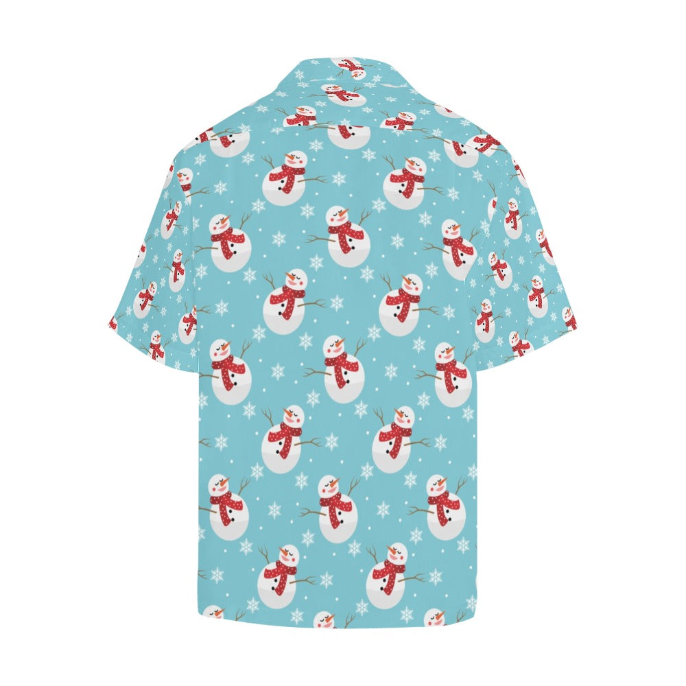Snowman Print Design LKS304 Men's Hawaiian Shirt