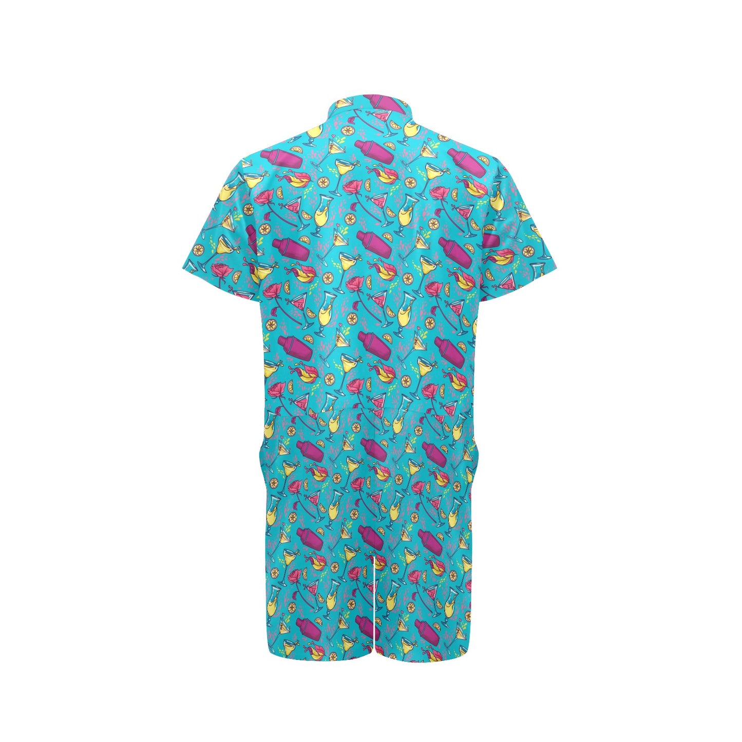 Cocktail Pattern Print Design 03 Men's Romper