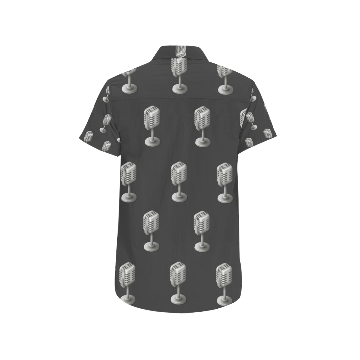 Microphone Vintage Pattern Print Design 01 Men's Short Sleeve Button Up Shirt