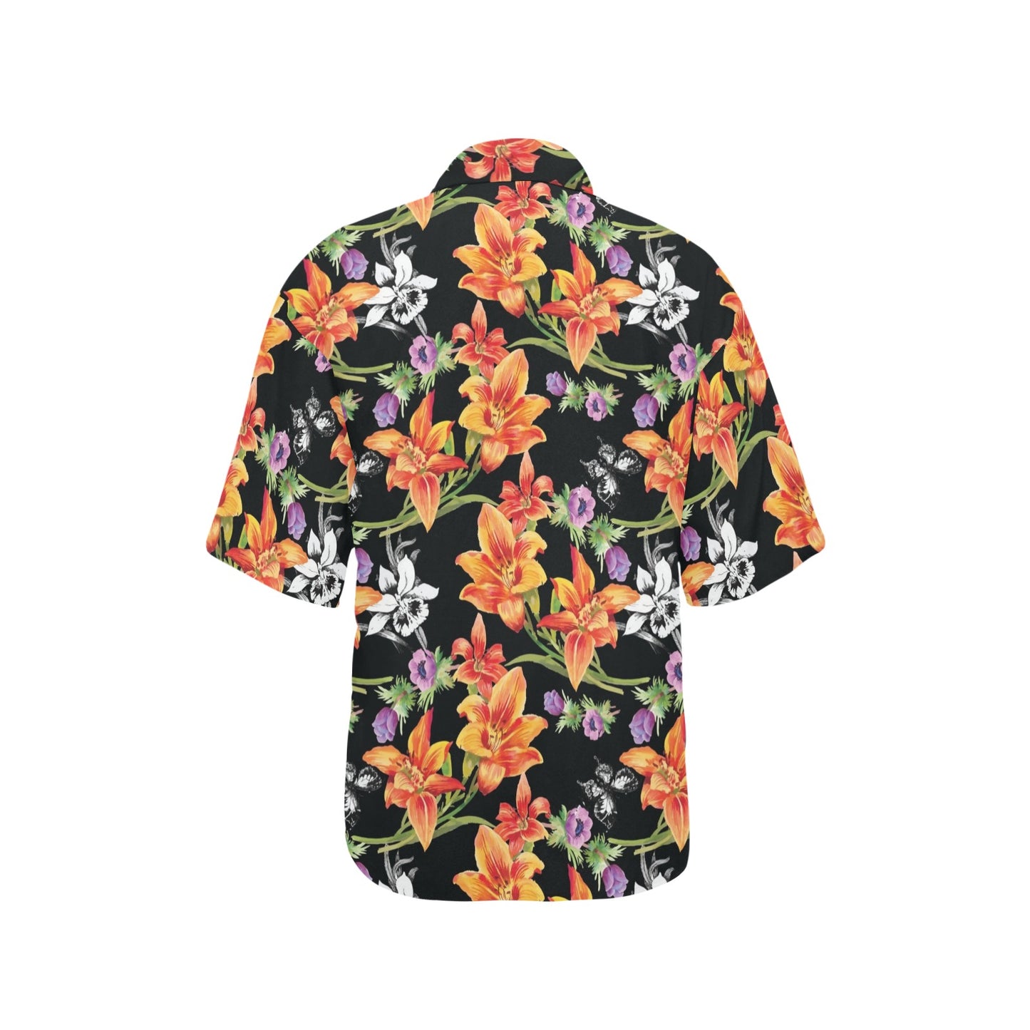 Tropical Flower Pattern Print Design TF02 Women's Hawaiian Shirt