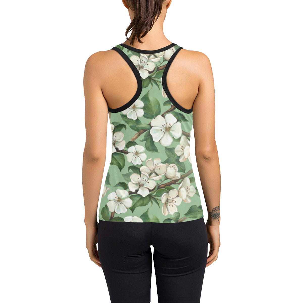 Apple blossom Pattern Print Design AB02 Women's Racerback Tank Top
