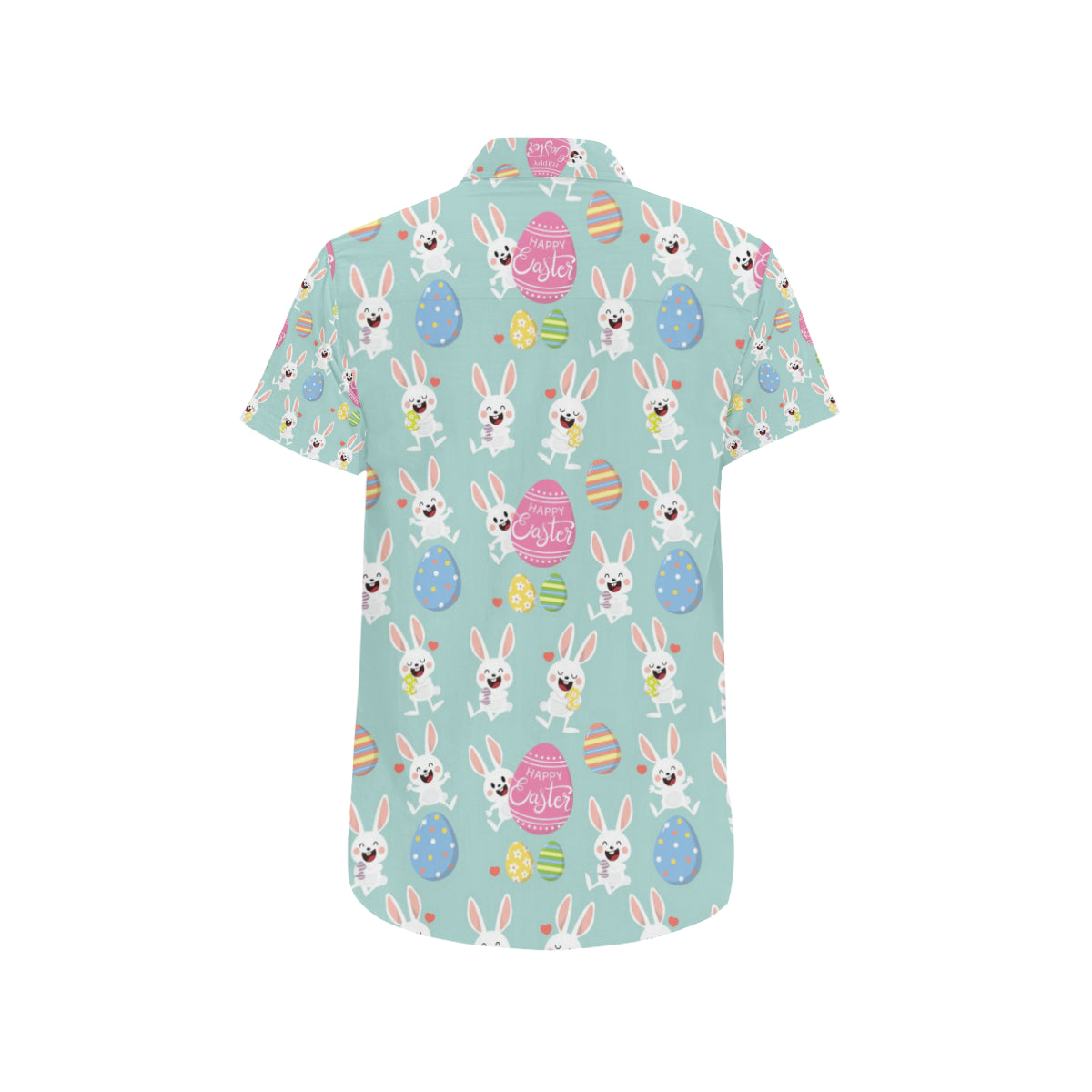 Easter Eggs Pattern Print Design RB014 Men's Short Sleeve Button Up Shirt