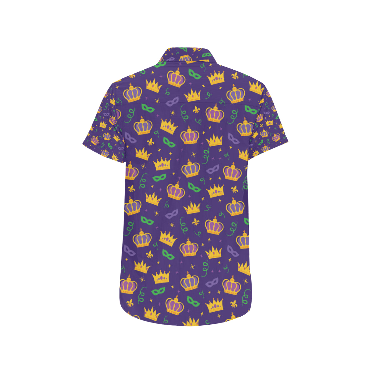 Mardi Gras Pattern Print Design 03 Men's Short Sleeve Button Up Shirt