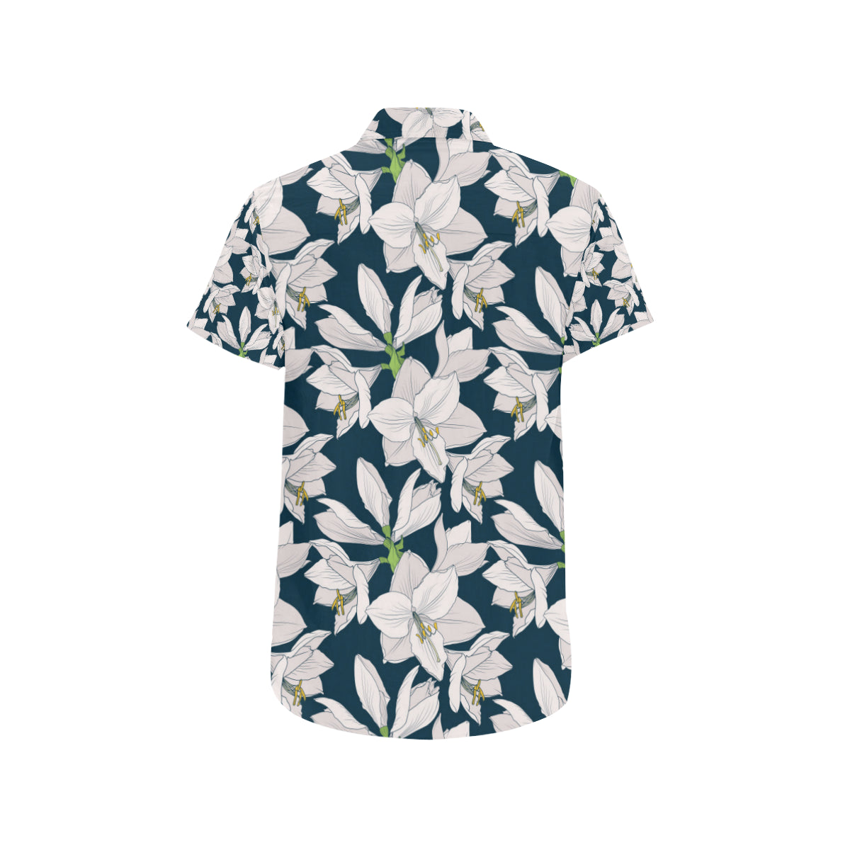Amaryllis Pattern Print Design 01 Men's Short Sleeve Button Up Shirt